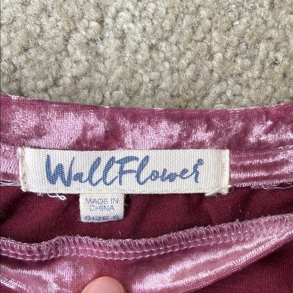 Wallflower Velvet Accents Tshirt Dress - Picture 2 of 7